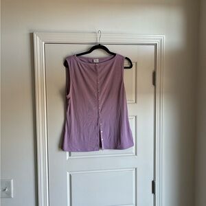 Abercrombie Lavender Sleeveless Button-Up Top